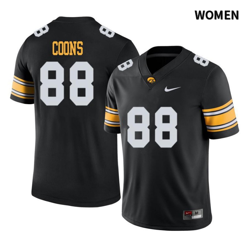 Women's Iowa Hawkeyes NCAA #88 Jacob Coons Black Authentic Nike Alumni Stitched College Football Jersey LE34U78VO